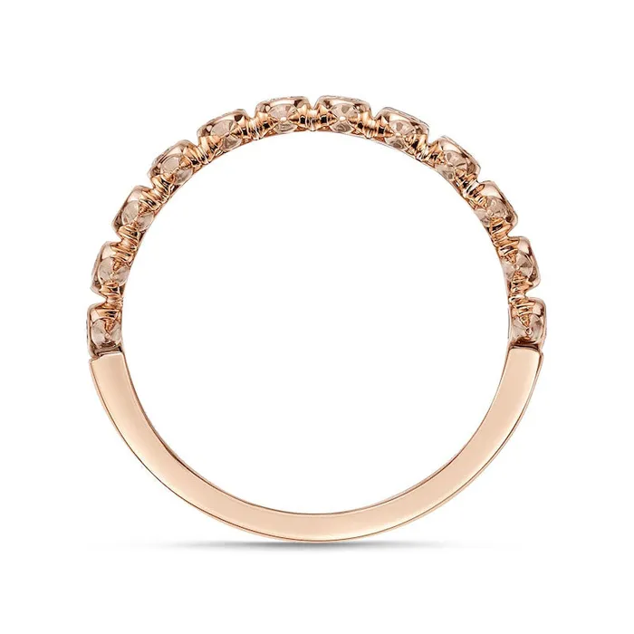 025 CT TW Natural Diamond Single Spikes Row Ring in Solid 10K Rose Gold Goldia Rings