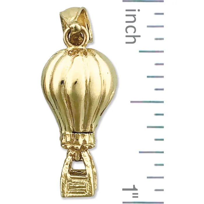 14K Gold 3D Air Balloon Charm Goldia Charm Necklaces