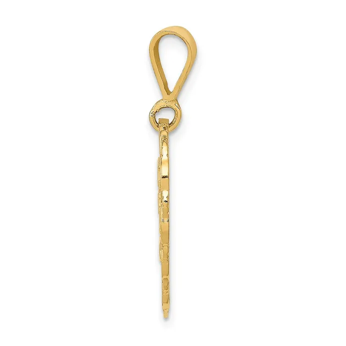 14k Yellow Gold Reversible TO MY DEAR WIFE Charm Goldia Charm Necklaces