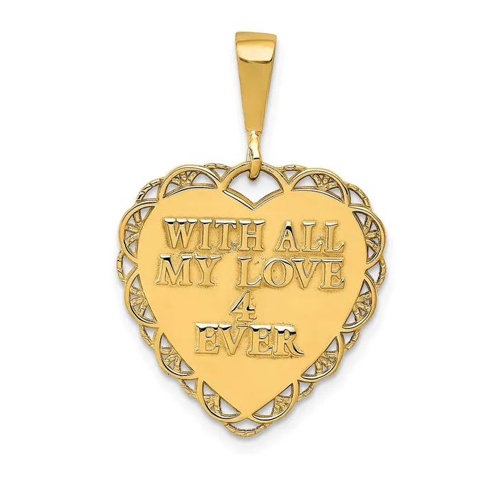 14k Yellow Gold Reversible TO MY DEAR WIFE Charm Goldia Charm Necklaces