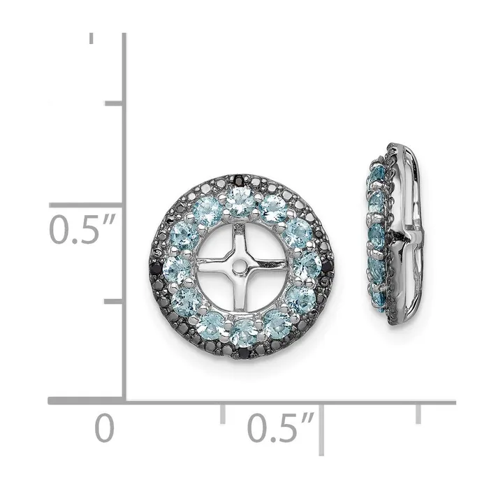 Earrings Goldia Sterling Silver Rhodium Aquamarine u0026 Black Sapphire Earring Jacket
