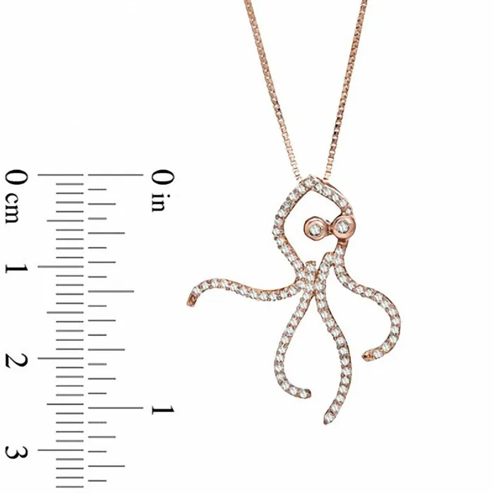 Goldia 025 CT TW Natural Diamond Octopus Pendant in Sterling Silver and 14K Rose Gold Plate Necklaces Goldia 025 CT TW Natural Diamond Octopus Pendant in Sterling Silver and 14K Rose Gold Plate Necklaces