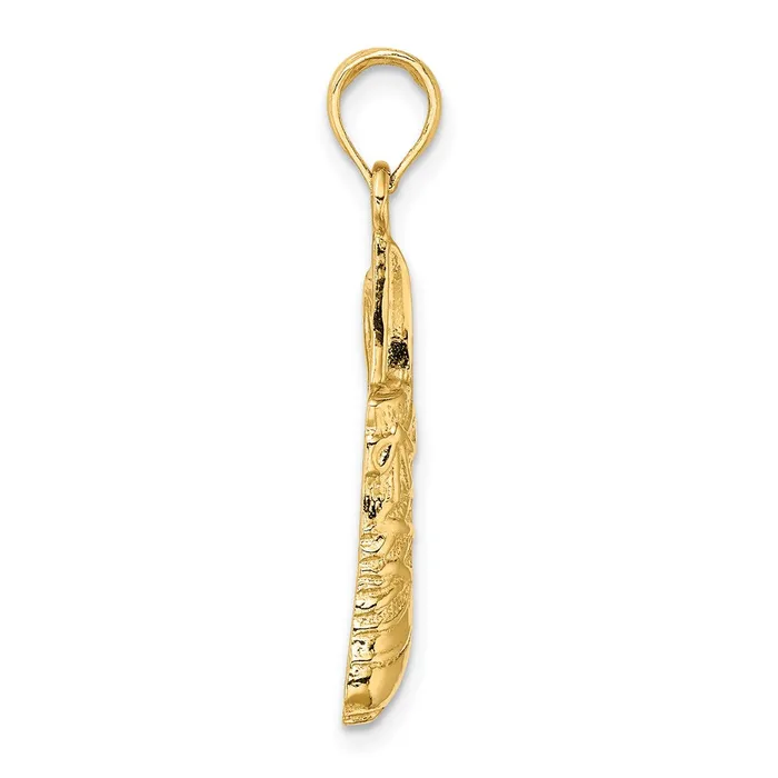 Goldia Charm Necklaces 14k Yellow Gold Polished OpenBacked Soccer Cleat Shoe Charm