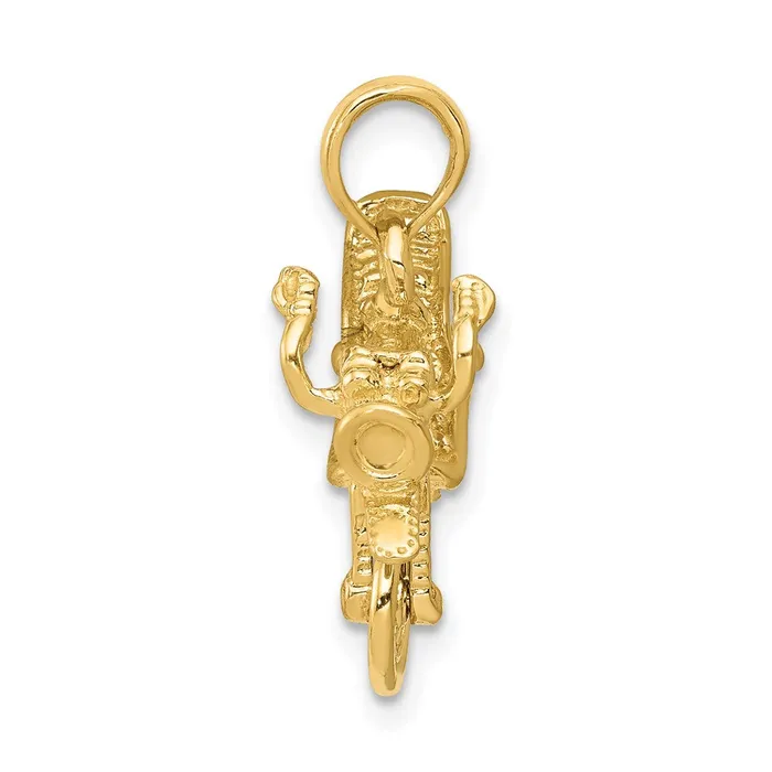 Goldia PreStyled Sets 14k Yellow Gold 3D Moveable Motorcycle Pendant
