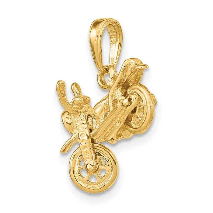 Goldia PreStyled Sets 14k Yellow Gold 3D Moveable Motorcycle Pendant