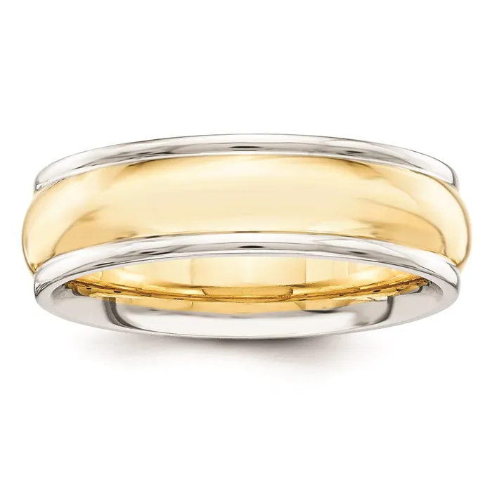 Goldia Rings Solid 14K Yellow Gold TwoTone 6mm Domed Size 10 Wedding MensWomens Wedding Band Ring Goldia Rings Solid 14K Yellow Gold TwoTone 6mm Domed Size 10 Wedding MensWomens Wedding Band Ring