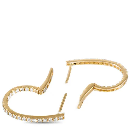Original LB Exclusive 14K Yellow Gold 077 ct Diamond Inside Out Oval Hoop Earrings JMS always Earrings Original LB Exclusive 14K Yellow Gold 077 ct Diamond Inside Out Oval Hoop Earrings JMS always Earrings