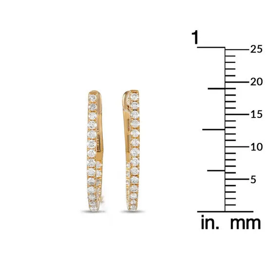 Original LB Exclusive 14K Yellow Gold 077 ct Diamond Inside Out Oval Hoop Earrings JMS always Earrings Original LB Exclusive 14K Yellow Gold 077 ct Diamond Inside Out Oval Hoop Earrings JMS always Earrings