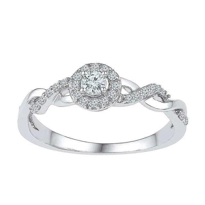 Rings gndatlanta 14k White Gold Round Diamond Solitaire Bridal Engagement Ring 15 Cttw