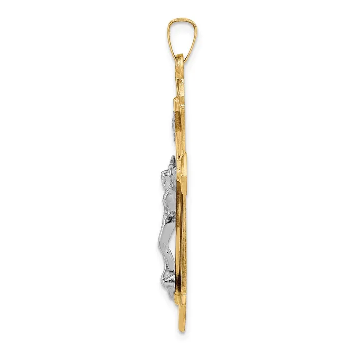 Rings Goldia 14k Twotone Gold Polished INRI Crucifix Pendant