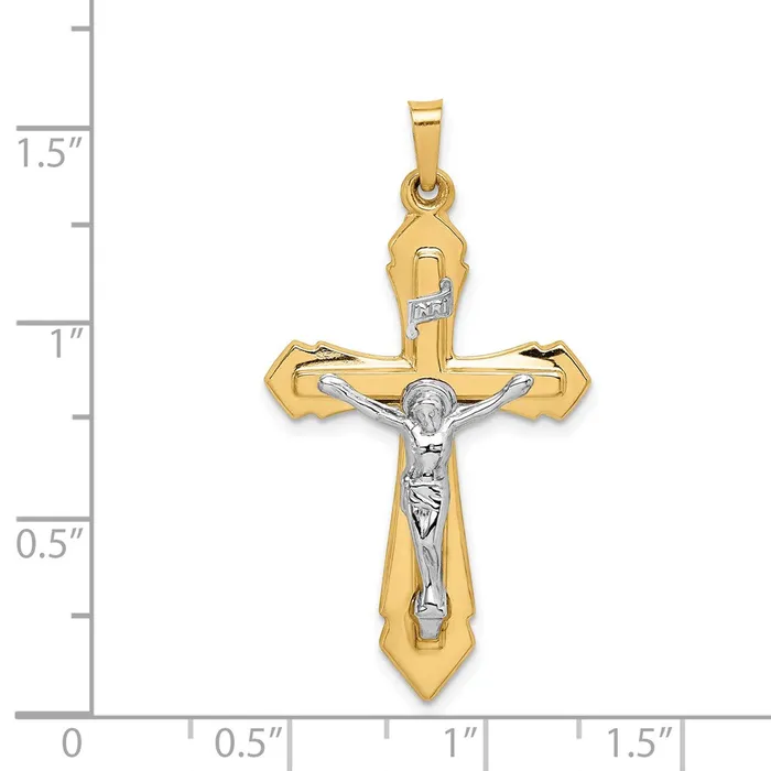 Rings Goldia 14k Twotone Gold Polished INRI Crucifix Pendant