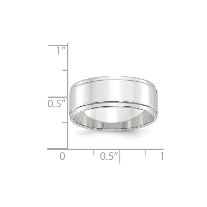 Rings Goldia Solid 10K White Gold 8mm Flat with Step Edge MensWomens Wedding Band Ring Size 135 Rings Goldia Solid 10K White Gold 8mm Flat with Step Edge MensWomens Wedding Band Ring Size 135