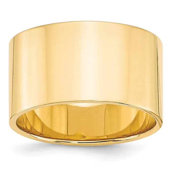 Rings Goldia Solid 10K Yellow Gold 12mm Light Weight Flat MensWomens Wedding Band Ring Size 10 Rings Goldia Solid 10K Yellow Gold 12mm Light Weight Flat MensWomens Wedding Band Ring Size 10