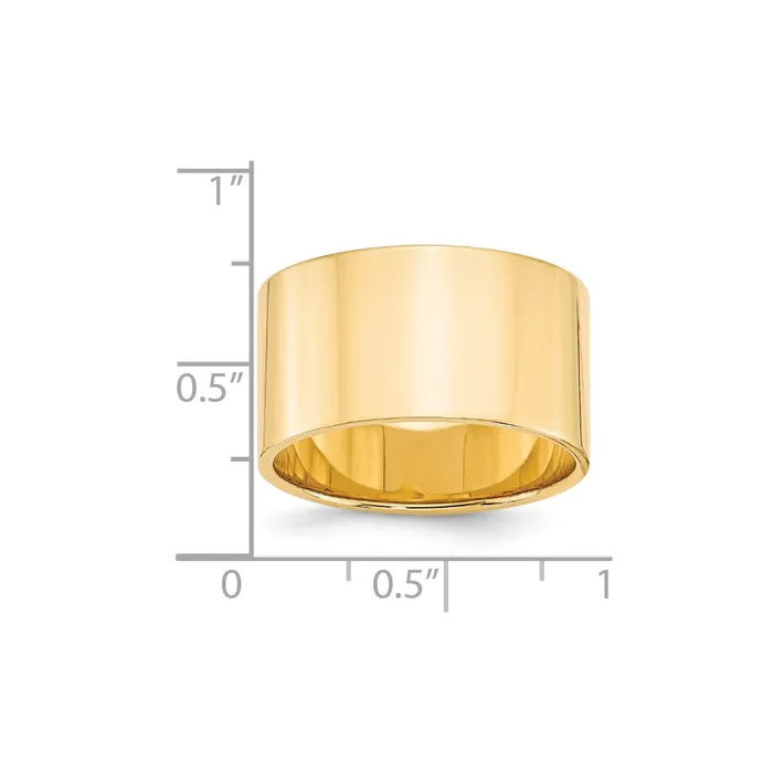 Rings Goldia Solid 10K Yellow Gold 12mm Light Weight Flat MensWomens Wedding Band Ring Size 10 Rings Goldia Solid 10K Yellow Gold 12mm Light Weight Flat MensWomens Wedding Band Ring Size 10