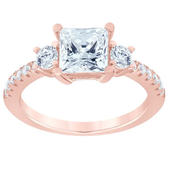 Rings JMS always Original DiamondMuse 290 cttw Square Swarovski Diamonds Rose Tone Engagement Ring in Sterling Silver Rings JMS always Original DiamondMuse 290 cttw Square Swarovski Diamonds Rose Tone Engagement Ring in Sterling Silver