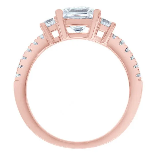 Rings JMS always Original DiamondMuse 290 cttw Square Swarovski Diamonds Rose Tone Engagement Ring in Sterling Silver Rings JMS always Original DiamondMuse 290 cttw Square Swarovski Diamonds Rose Tone Engagement Ring in Sterling Silver