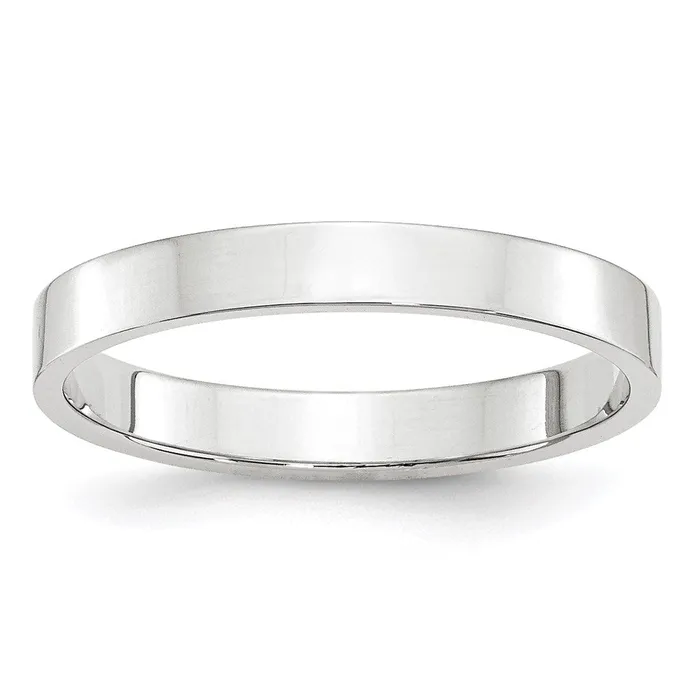 Rings Solid 18K White Gold 3mm Light Weight Flat MensWomens Wedding Band Ring Size 45 Goldia Rings Solid 18K White Gold 3mm Light Weight Flat MensWomens Wedding Band Ring Size 45 Goldia