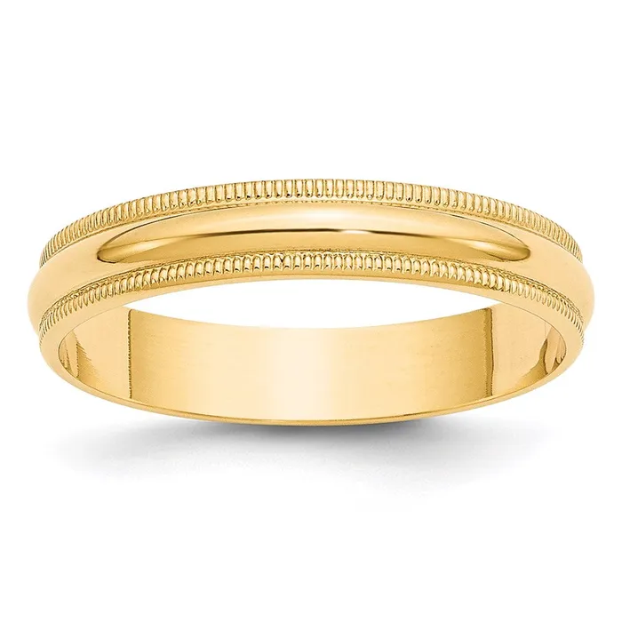 Rings Solid 18K Yellow Gold 4mm Light Weight Milgrain Half Round MensWomens Wedding Band Ring Size 12 Goldia Rings Solid 18K Yellow Gold 4mm Light Weight Milgrain Half Round MensWomens Wedding Band Ring Size 12 Goldia