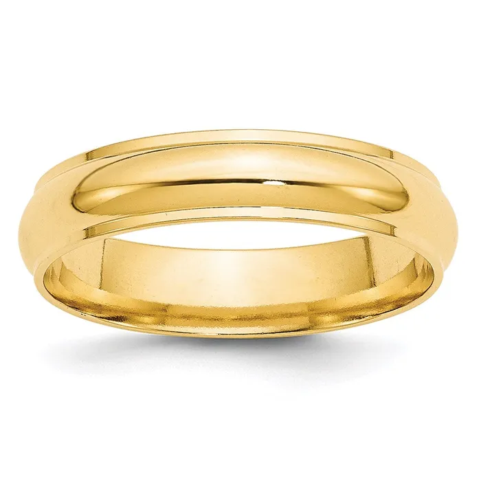 Solid 10K Yellow Gold 5mm Half Round with Edge MensWomens Wedding Band Ring Size 95 Goldia Rings Solid 10K Yellow Gold 5mm Half Round with Edge MensWomens Wedding Band Ring Size 95 Goldia Rings