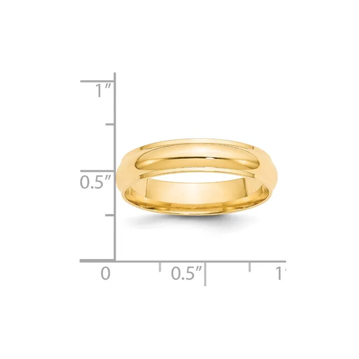Solid 10K Yellow Gold 5mm Half Round with Edge MensWomens Wedding Band Ring Size 95 Goldia Rings Solid 10K Yellow Gold 5mm Half Round with Edge MensWomens Wedding Band Ring Size 95 Goldia Rings