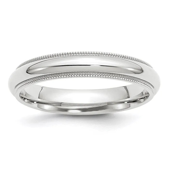 Solid 14K White Gold 4mm Milgrain Comfort Fit MensWomens Wedding Band Ring Size 12 Goldia Rings Solid 14K White Gold 4mm Milgrain Comfort Fit MensWomens Wedding Band Ring Size 12 Goldia Rings