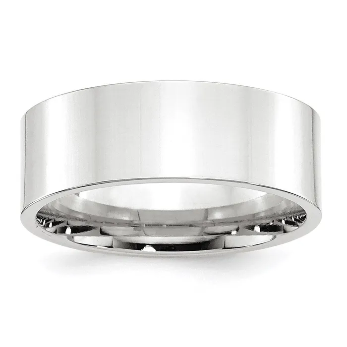 Solid 18K White Gold 8mm Standard Flat Comfort Fit MensWomens Wedding Band Ring Size 13 Goldia Rings Solid 18K White Gold 8mm Standard Flat Comfort Fit MensWomens Wedding Band Ring Size 13 Goldia Rings