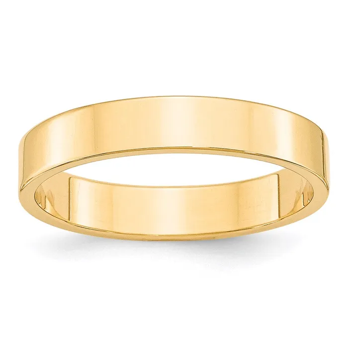 Solid 18K Yellow Gold 4mm Light Weight Flat MensWomens Wedding Band Ring Size 7 Goldia Rings Solid 18K Yellow Gold 4mm Light Weight Flat MensWomens Wedding Band Ring Size 7 Goldia Rings