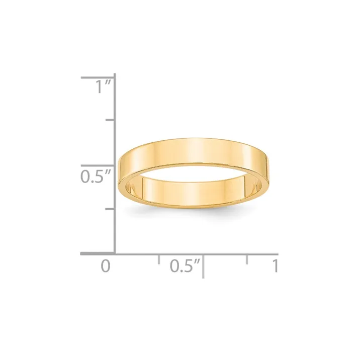 Solid 18K Yellow Gold 4mm Light Weight Flat MensWomens Wedding Band Ring Size 7 Goldia Rings Solid 18K Yellow Gold 4mm Light Weight Flat MensWomens Wedding Band Ring Size 7 Goldia Rings