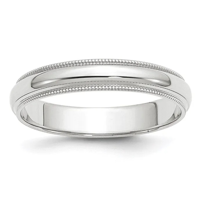 Solid 18K Yellow Gold White Gold 4mm Milgrain MensWomens Wedding Band Ring Size 95 Goldia Rings Solid 18K Yellow Gold White Gold 4mm Milgrain MensWomens Wedding Band Ring Size 95 Goldia Rings