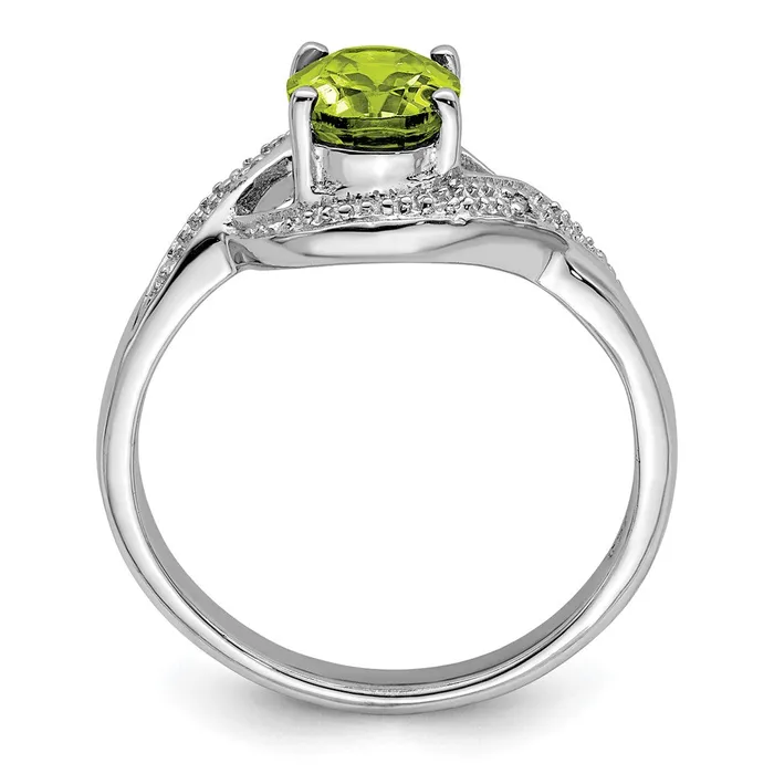 Sterling Silver Rhodium Peridot u0026 Diamond Ring Goldia Rings