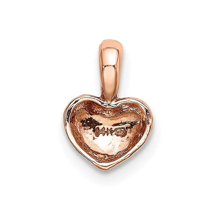 14K Rose Polished Domed Heart Charm TreasureFineJewelers Charm Necklaces