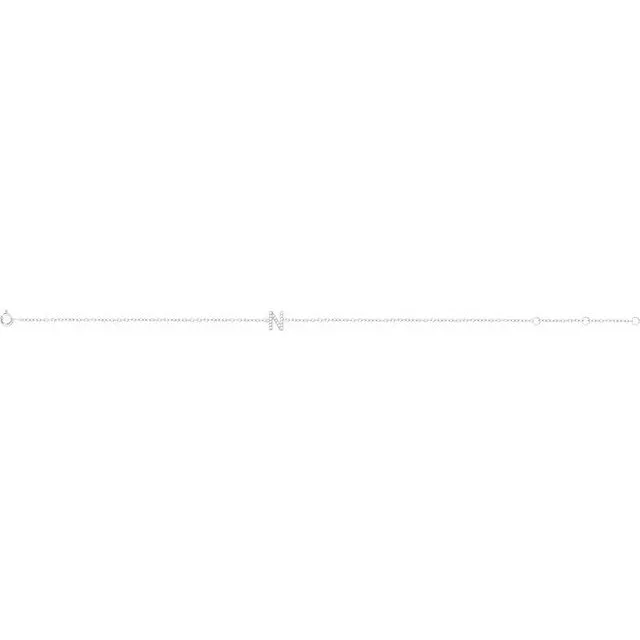 14K White 06 CTW Diamond Initial N 67 Bracelet TreasureFineJewelers Bracelets