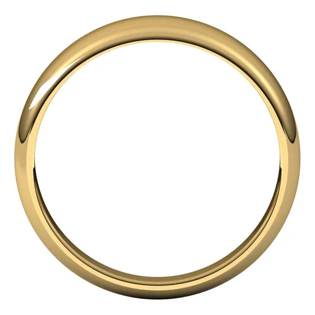 14K Yellow Gold 6 mm Half Round Tapered Wedding Band TreasureFineJewelers Rings