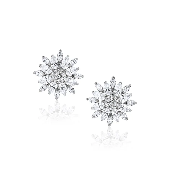 Alectrona Crystal Sterling Silver Earrings Ema Jewels Earrings
