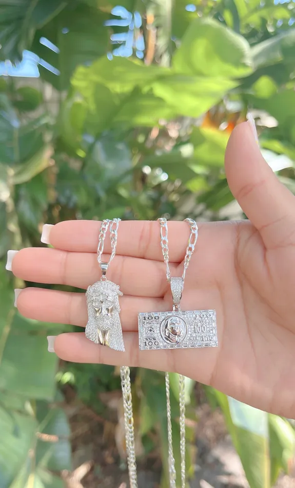 MP Jewelry Necklaces 925 Silver Jesus Paved Necklace