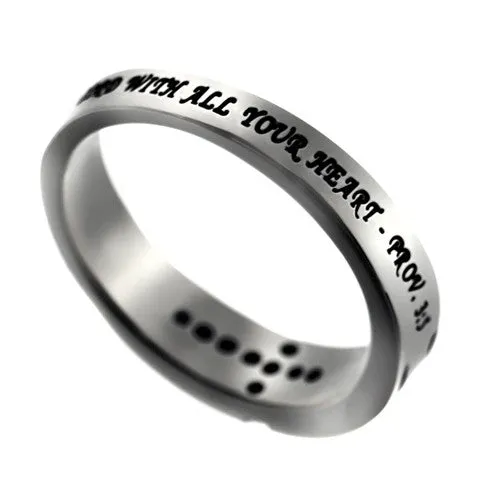 North Arrow Shop Rings TRUST Promise Ring Bible Verse with CZ Cross Stainless Steel North Arrow Shop Rings TRUST Promise Ring Bible Verse with CZ Cross Stainless Steel