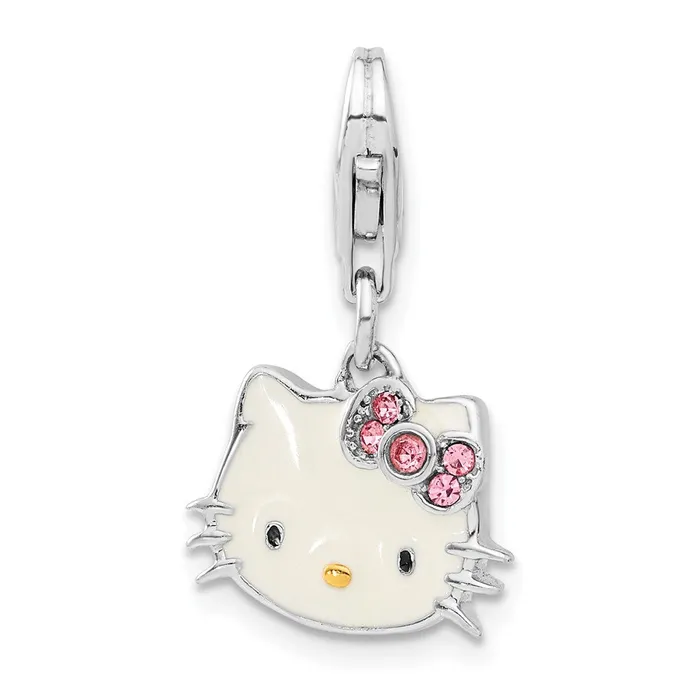 Sterling Silver Goldtone Hello Kitty Enamel Crystal Lobster Clasp Charm TreasureFineJewelers Rings