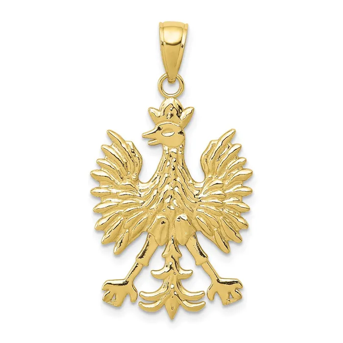 TreasureFineJewelers 10K Phoenix Mythological Bird Charm Charm Necklaces TreasureFineJewelers 10K Phoenix Mythological Bird Charm Charm Necklaces