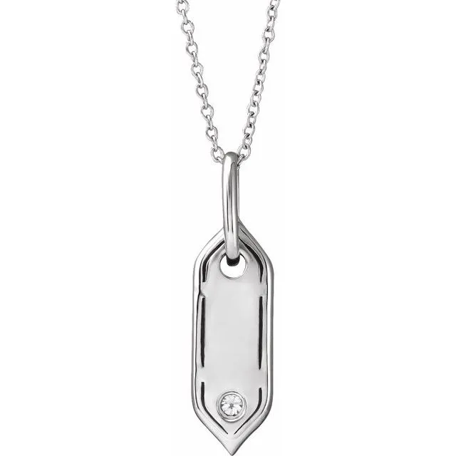 TreasureFineJewelers Necklaces 14K White Gold Initial S 05 CT Natural Diamond 1618 Necklace