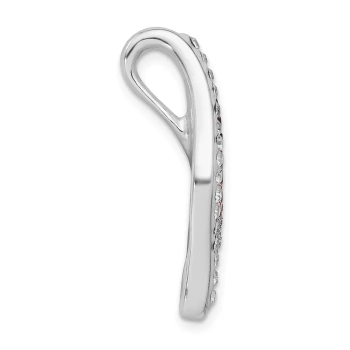 TreasureFineJewelers Necklaces Sterling Silver Stellux White Purple Crystal Fancy Pendant