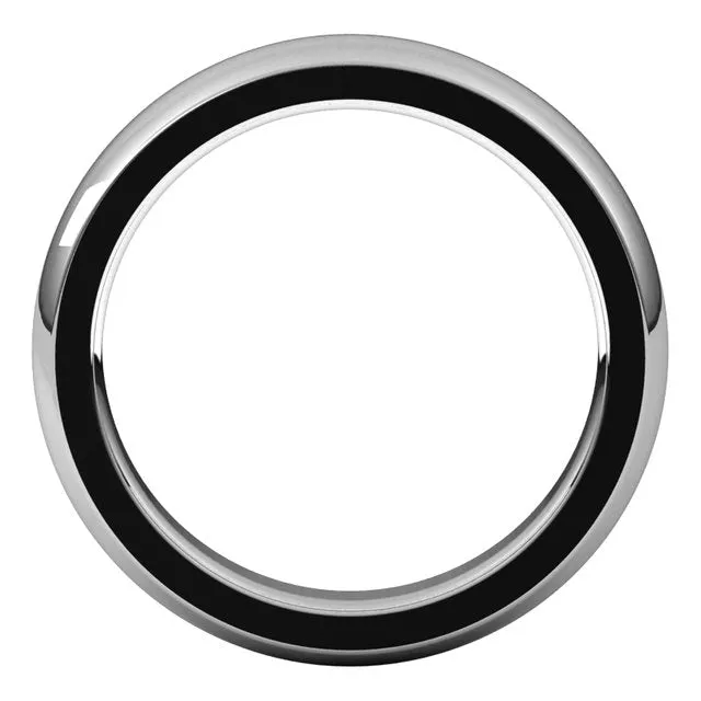 TreasureFineJewelers Rings 10K White Gold 4 mm Half Round Comfort Fit Heavy Wedding Band