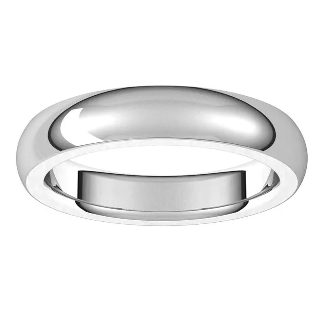 TreasureFineJewelers Rings 10K White Gold 4 mm Half Round Comfort Fit Heavy Wedding Band
