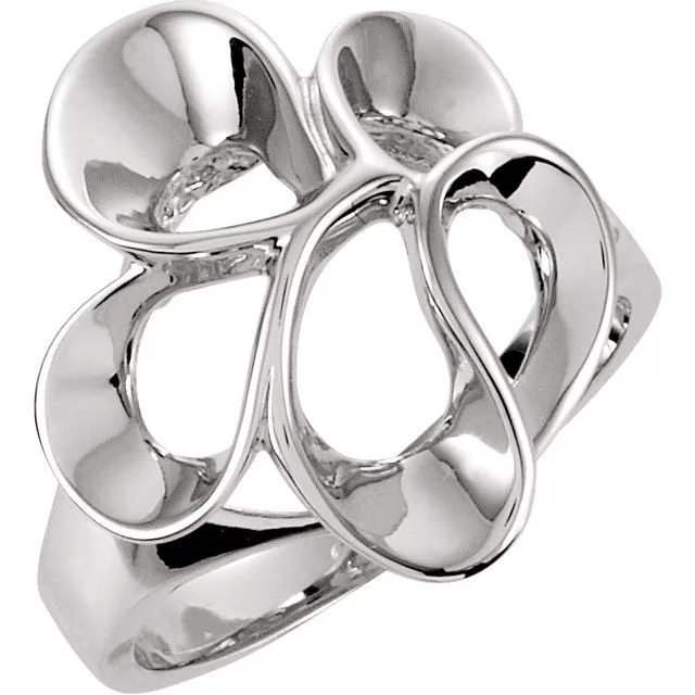 TreasureFineJewelers Rings 14K White Freeform Ring