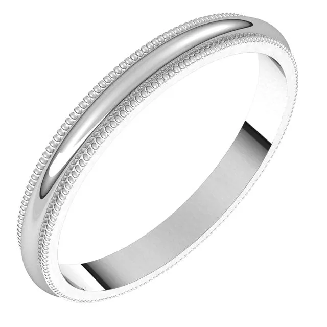 TreasureFineJewelers Rings Sterling Silver 25 mm Milgrain Half Round Wedding Band TreasureFineJewelers Rings Sterling Silver 25 mm Milgrain Half Round Wedding Band