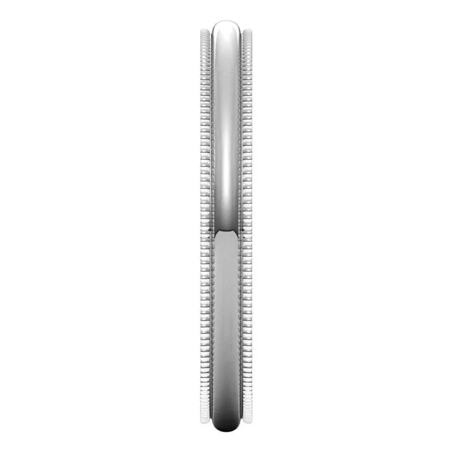 TreasureFineJewelers Rings Sterling Silver 25 mm Milgrain Half Round Wedding Band