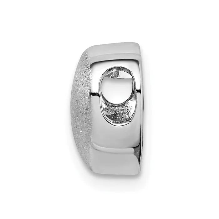 TreasureFineJewelers Sterling Silver Rhodiumplated Scratch Finish Heart Chain Slide Necklaces