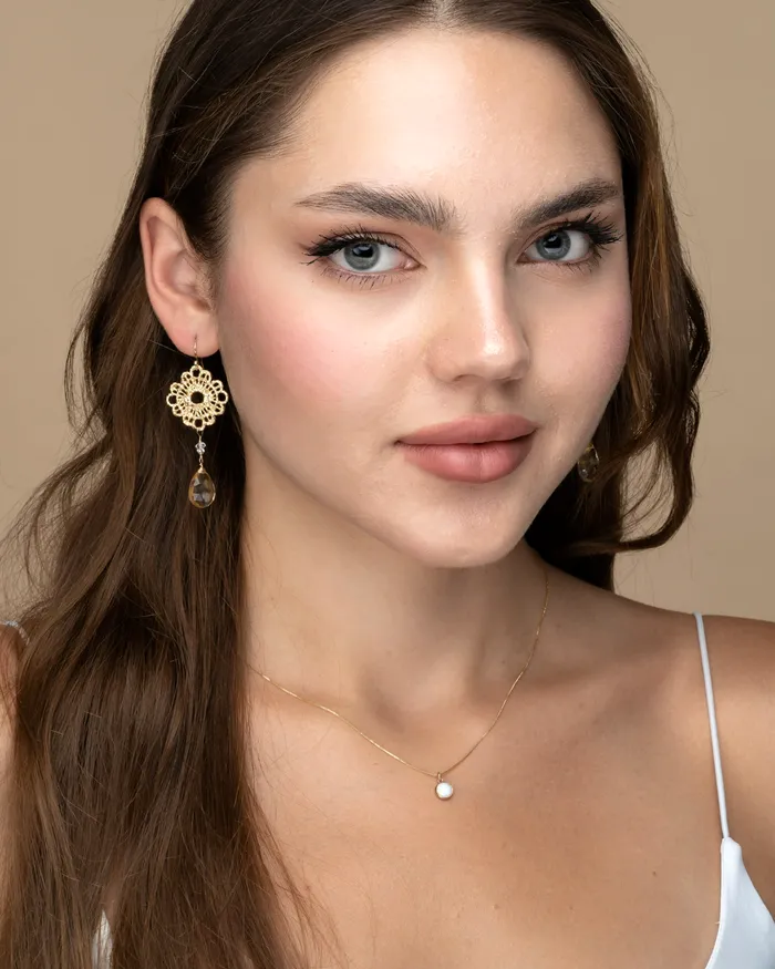 Citrine Flower Earrings ERIJEWELRY Earrings