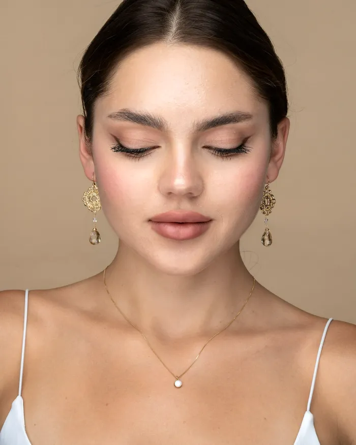 Citrine Flower Earrings ERIJEWELRY Earrings