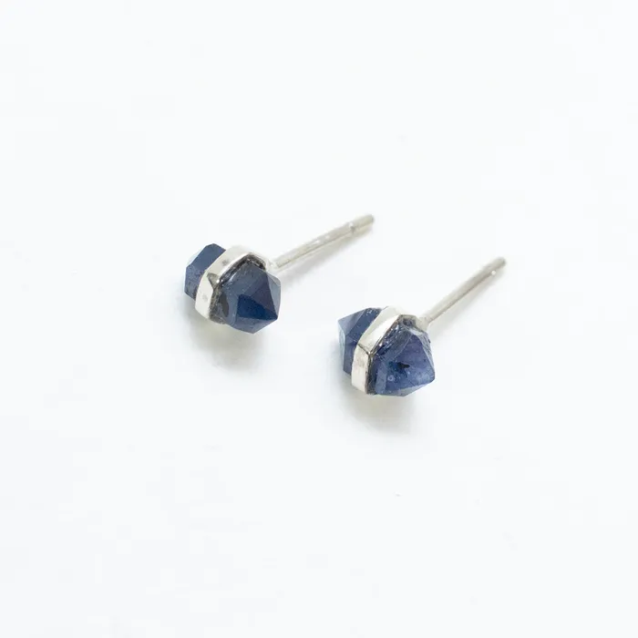 Silver Wrap Blue Sapphire Studs Mimi Marge Rings