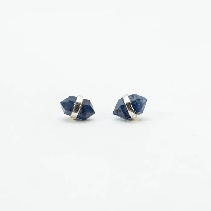 Silver Wrap Blue Sapphire Studs Mimi Marge Rings